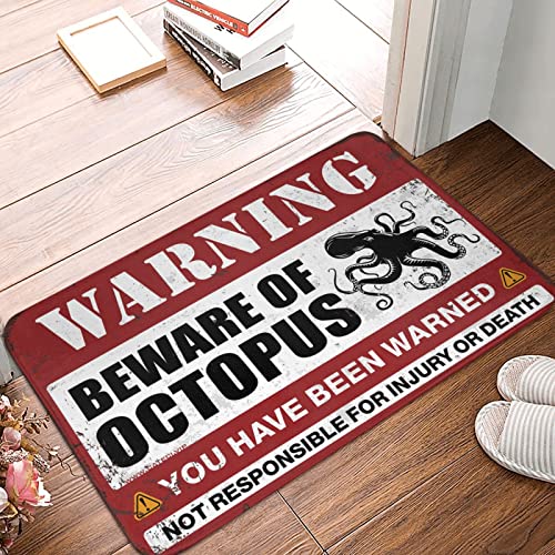 Dsoluuing Fußmatten für den Außenbereich, Vorsicht vor Oktopus-Teppich, Frühling, Küchenmatte, Schuhmatte (Größe: 40 x 60 cm) von Dsoluuing