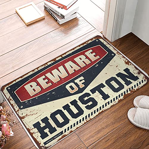 Dsoluuing Garagenzubehör für die Männerhöhle "Beware of Houston", Fußmatte, Pads & Matte, Schuhe Here, Größe: 40 x 60 cm von Dsoluuing
