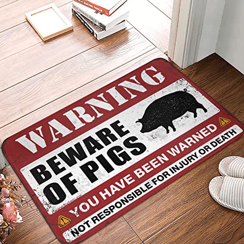Dsoluuing Herbstteppich, Vorsicht vor Schweinen, große Fußmatte für den Innenbereich, Dekoration für Schlafzimmer (Größe: 50 x 80 cm) von Dsoluuing