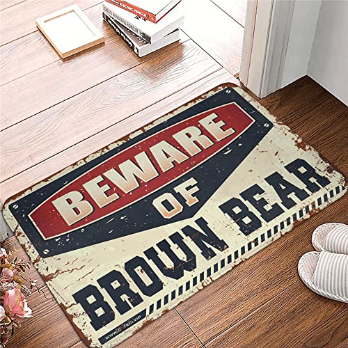 Dsoluuing Herbstteppiche für den Außenbereich, Vorsicht vor Braunbär, große Fußmatte für den Innenbereich, Dekoration für Schlafzimmer (Größe: 50 x 80 cm) von Dsoluuing