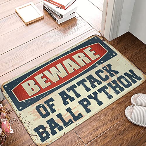Dsoluuing Kleine Fußmatte, Vorsicht vor Angriffsball, Python-Teppich, große Badematte, personalisierbare Fußmatten für den Außenbereich (Größe: 40 x 60 cm) von Dsoluuing
