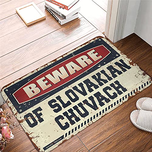 Dsoluuing Kleine Fußmatte Vorsicht vor slowakischem Chuvach-Teppich, große Badematte, personalisierte Fußmatten für den Außenbereich (Größe: 50 x 80 cm) von Dsoluuing
