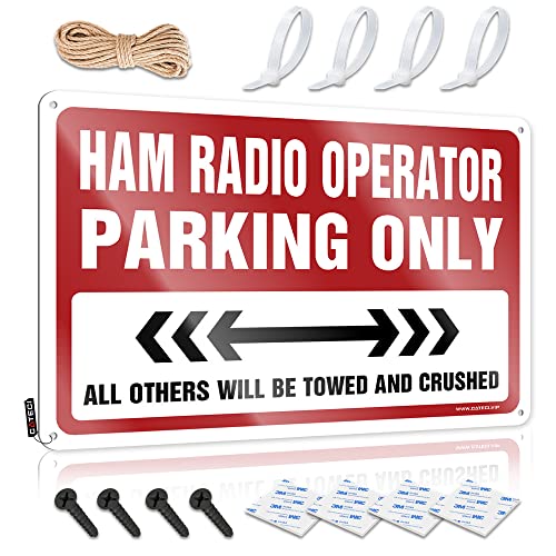 Dsoluuing Metall Home Bar Schilder Ham Radio Operator Parking Only Blechschild Bar Zubehör für Männerhöhle Wohnheim Zimmerzubehör (Größe: 30 x 40 cm) von Dsoluuing