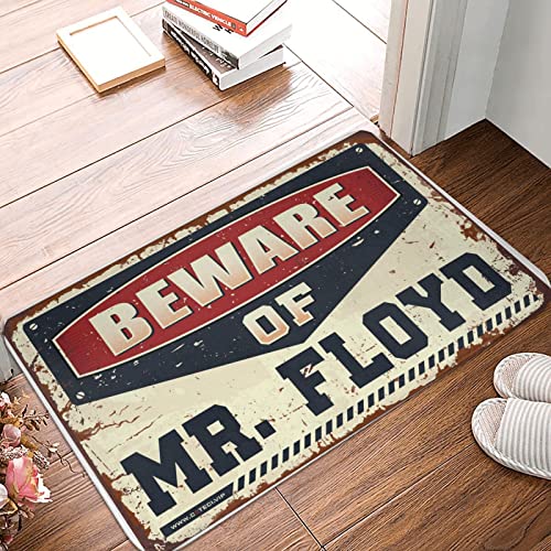 Dsoluuing Rustikaler Badezimmerteppich, Vorsicht vor Mr. Floyd, Fußmatte, Herbstteppich, Bauernhaus, Küchenteppich-Set (Größe: 40 x 60 cm) von Dsoluuing