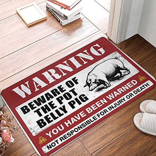 Dsoluuing Willkommensmatte, Klassenzimmer, Vorsicht vor Topf, Bauch, Schwein, Fußmatte, Herbst-Fußmatte, Garagendekoration für Herren, Größe: 65 x 90 cm von Dsoluuing