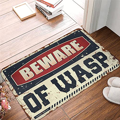 Farmhouse Badezimmermatten, Vorsicht vor Wespen-Teppich, Willkommensschild für Haustür, indische Raumdekoration (Größe: 65 x 90 cm) von Dsoluuing