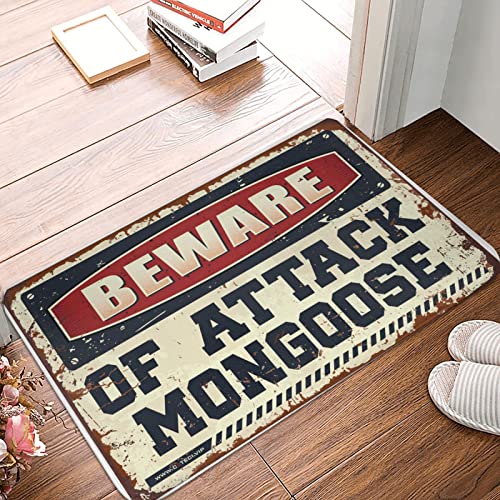Fußmatte "Beware of Attack Mongoose Fall" für den Außenbereich, lustige Sachen (Größe: 40 x 60 cm) von Dsoluuing