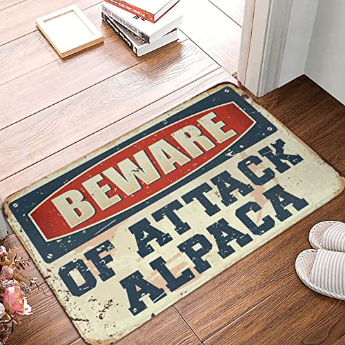 Fußmatte "Fall Beware of Attack", Alpaka-Teppich, rutschfeste Matte, Herbstmatten für Haustür (Größe: 65 x 90 cm) von Dsoluuing