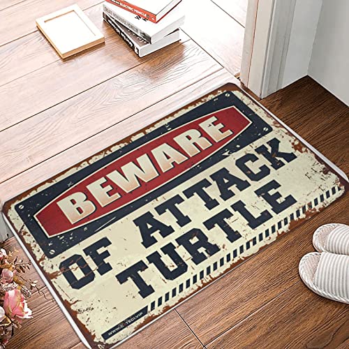 Fußmatte "Fall Beware of Attack Turtle", rutschfeste Matte, für Haustür (Größe: 40 x 60 cm) von Dsoluuing