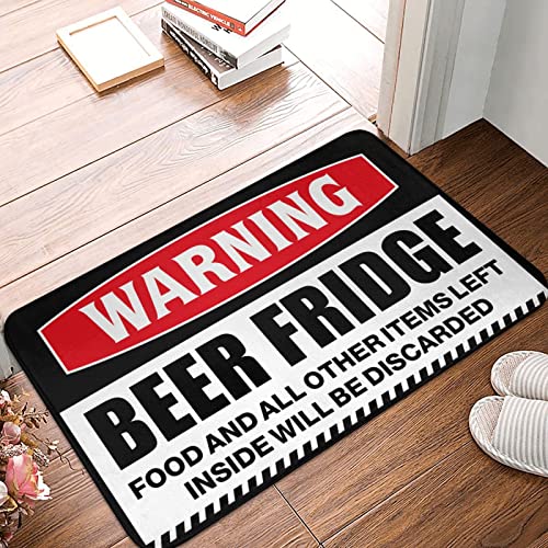 Fußmatte Sturzwarnung Bier Kühlschrank Teppich Anti-Rutsch-Matte für Haustür (Größe: 50 x 80 cm) von Dsoluuing