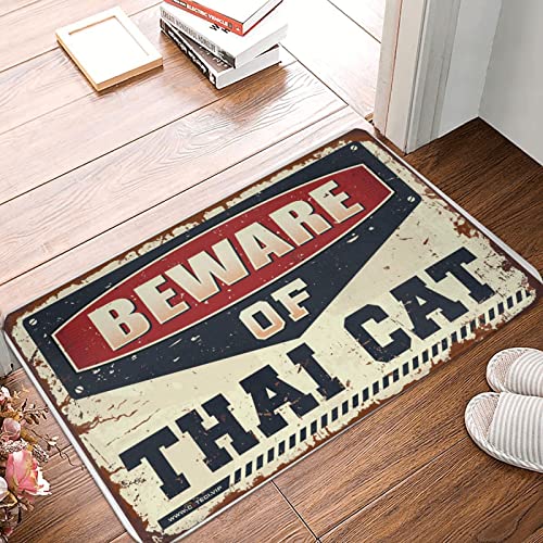 Fußmatte für den Außenbereich, Bar-Dekoration, Vorsicht vor thailändischer Katze, für den Innenbereich, Herbst- und Außenbereich, Größe: 50 x 80 cm Fußmatte für den Außenbereich, Bar-Dekoration, Vorsicht vor thailändischer Katze, für den Innenbereich, Herbst- und Außenbereich, Größe: 50 x 80 cm von Dsoluuing