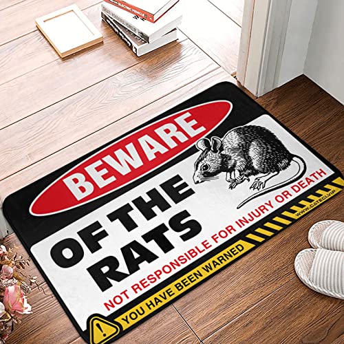 Fußmatte für den Außenbereich, Motiv: Vorsicht vor Ratten, Türmatten für den Außenbereich, lustige Sachen (Größe: 50 x 80 cm) von Dsoluuing