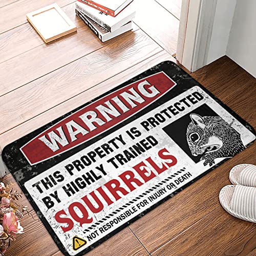 Fußmatte für den Außenbereich, Warnung: Dieses Eigentum wird durch einen gut ausgebildeten Eichhörnchen-Teppich geschützt, Fußmatten für Zuhause, Eingang, Klassenzimmer, Türmatte (Größe: 65 x 90 cm) Fußmatte für den Außenbereich, Warnung: Dieses Eigentum wird durch einen gut ausgebildeten Eichhörnchen-Teppich geschützt, Fußmatten für Zuhause, Eingang, Klassenzimmer, Türmatte (Größe: 65 x 90 cm) von Dsoluuing