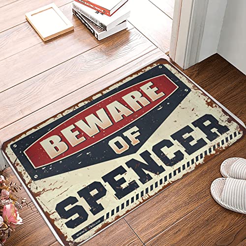 Fußmatte mit Aufschrift "Beware of Spencer", lustiges Design, Motiv: Männerhöhle (Größe: 50 x 80 cm) von Dsoluuing