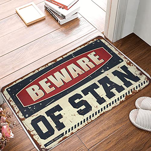 Fußmatte mit Aufschrift "Beware of Stan", lustiges Design, Motiv: Männerhöhle (Größe: 65 x 90 cm) von Dsoluuing