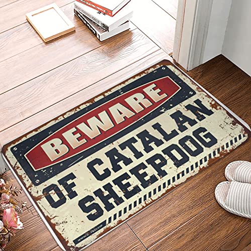 Fußmatten für den Hauseingang Vorsicht vor katalanischem Schäferhund Fußmatte Fußmatte Lustige Bauernhaus-Fußmatten Outdoor (Größe : 40 x 60 cm) von Dsoluuing