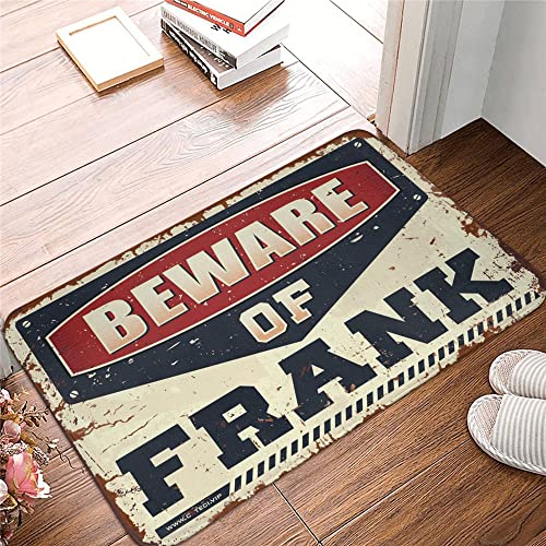 Garagen-Dekor für Männer, Vorsicht vor Frank, Teppich, Frühlings-Veranda-Dekoration, Außentürmatte (Größe: 65 x 90 cm) von Dsoluuing