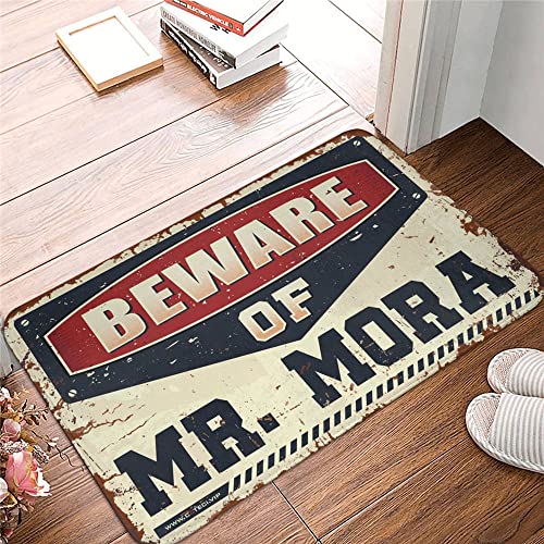 Garagen-Dekor für Männer, Vorsicht vor Mr. Mora, Teppich, Frühlings-Veranda-Dekoration, Außentürmatte (Größe: 65 x 90 cm) von Dsoluuing