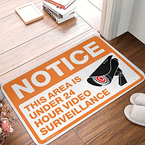 Herren-Carport-Dekoration, dieser Bereich ist weniger als 27 Stunden, gefederte Videoüberwachungsmatte für den Außenbereich (Größe 50 x 80 cm) von Dsoluuing