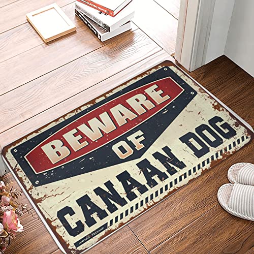 Küchenteppich, Bauernhaus-Teppich, Aufschrift "Beware of Canaan Dog", personalisierbar, lustige Outdoor-Dekoration (Größe: 40 x 60 cm) von Dsoluuing
