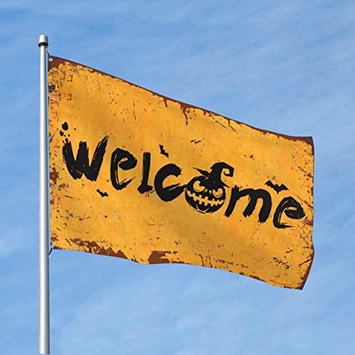 Lustige Gartenflagge, Halloween-Willkommensflagge, 1 Flagge für Schlafsäle, Seehaus-Dekor (Größe: 30 x 45 cm) von Dsoluuing