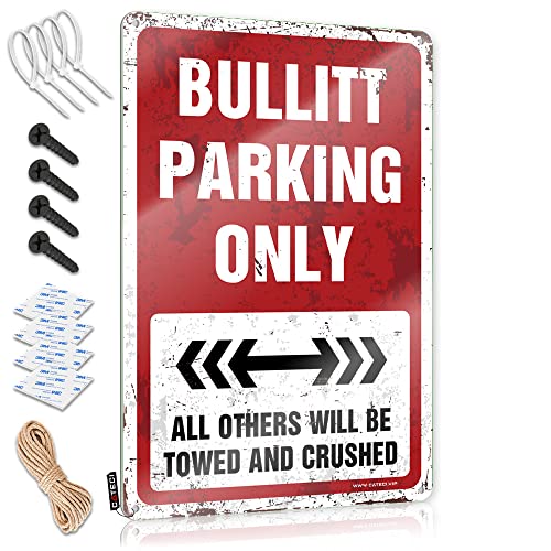 Lustige Schilder für Büro Bullitt Parking Only Blechschild Fun Stuff Metall Männerhöhle Schild (Größe: 20 x 30 cm) von Dsoluuing