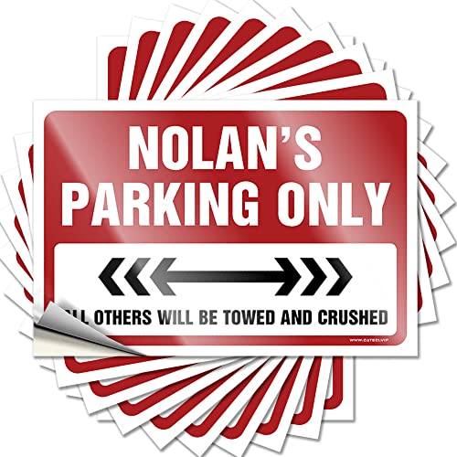 Lustige Stoßstangen-Aufkleber für Erwachsene Nolan'S Parking Only Lustiger Aufkleber 10 Stück Autoaufkleber Höhlentürschild (Größe: 6 x 9 cm) von Dsoluuing