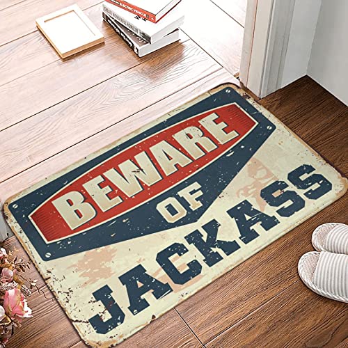 Lustiger Outdoor-Teppich mit Jackass-Vorsicht für die Haustür, Pool-Dekoration (40 x 60 cm) von Dsoluuing