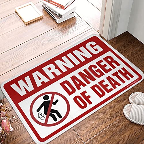 Schuhmatte für den Innenbereich, Warnung vor Todesgefahr, saugfähige Fußmatte, lustige Heimdekoration (Größe: 40 x 60 cm) von Dsoluuing
