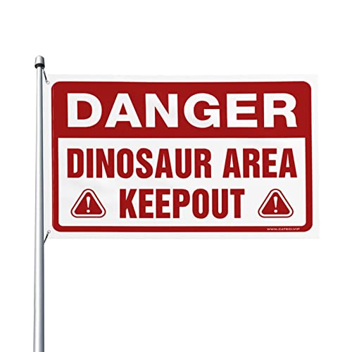 Things For Boys Room Danger Dinosaurier Area Keep Out Flagge Flagge Für Schlafzimmer Flaggen Für Zimmer Lustig (Größe: 30 x 45 cm) von Dsoluuing