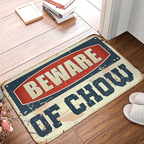 Welcome Rugs Fußmatte für Haustür und Außenbereich, Vorsicht vor Chow, lustige Fußmatte für Haustür (Größe: 65 x 90 cm) von Dsoluuing
