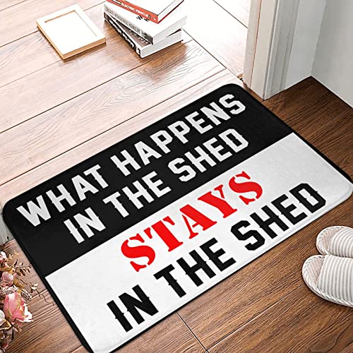 What Happens in The Shed Stays in The Shed Home Decor for Men Bathroom Door Door Door Decor Badematte (40 x 60 cm) von Dsoluuing