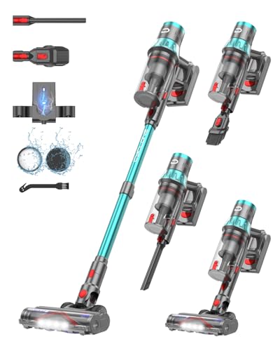 Dsoope Akku Staubsauger YU7 580W, 47000Pa Staubsauger Kabellos Bis zu 70 Minuten Laufzeit, Akkustaubsaguer Freistehend Design mit Touchscreen Akkusauger für Teppich Tierhaare Hartböden von Dsoope