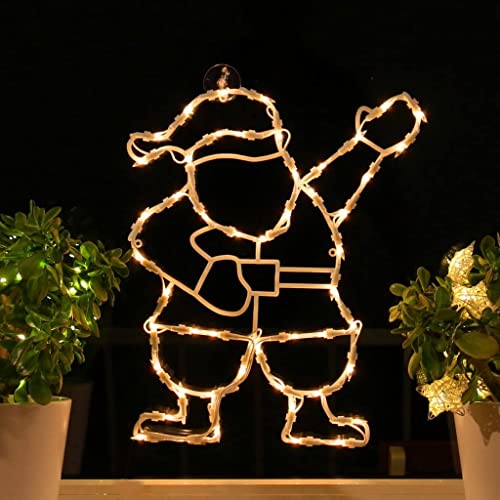 Dszapaci Fenster-Silhouette Weihnachten 45cm Weihnachtsdeko Fensterbilder Beleuchtet Weihnachtsbeleuchtung innen Fensterdeko zum aufhängen von Dszapaci