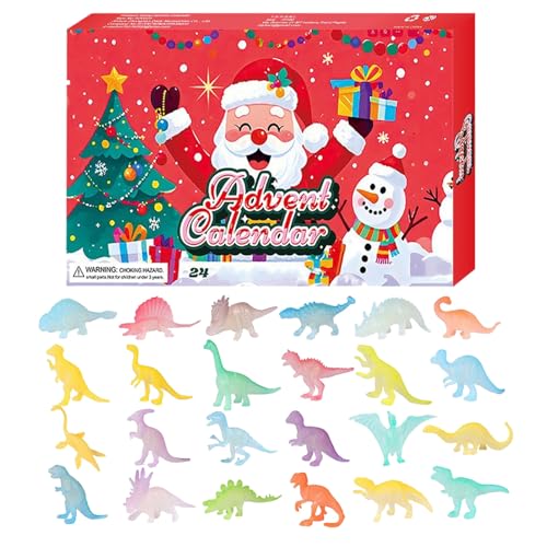 24 Tage leuchtet im Dark Dinosaur Puppen -Countdown -Kalender, 2025 Weihnachts -Dinosaurier -Countdown -Kalender, liebenswerte Weihnachtszahl Puppe von Dtaigou