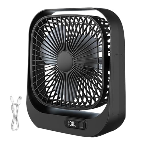 Desktop-USB-Lüfter, Desktop-Lüfter,LED- -Digitalanzeige-Ventilator | Sommer-Desktop-Ventilator mit stabiler Basis für Schule, Reisen, Arbeitsbereich, Auto, Zuhause von Dtaigou