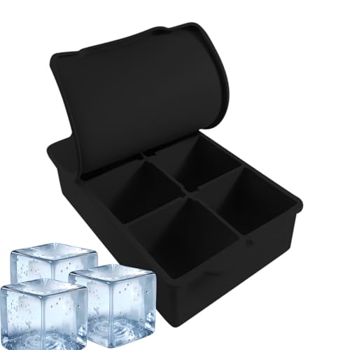 Dtaigou Eiswürfelform - 6 Fächer Silikonform Abgedeckte Kühlform,Leichtes Werkzeug Für Eiswürfel Zu Whiskey Cocktails Saft von Dtaigou