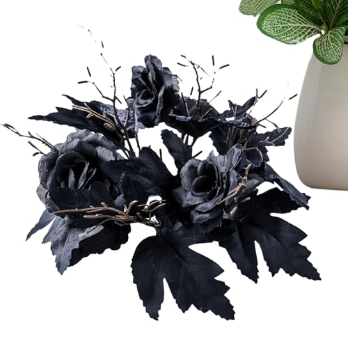 Dtaigou Halloween Kerzenkranz - Kerzenkränze - Girlande Deko Mittelstück Für Kamin Eingangsbereich Badezimmer Bücherregal Schlafzimmer Party Tischdekoration von Dtaigou
