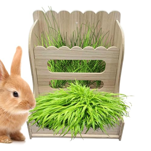 Dtaigou Kaninchen Heufutterautomat - Kaninchen Heu Futter Spender Rack - Futterhalter Gegen Verschwendung Für Stall Gehege von Dtaigou