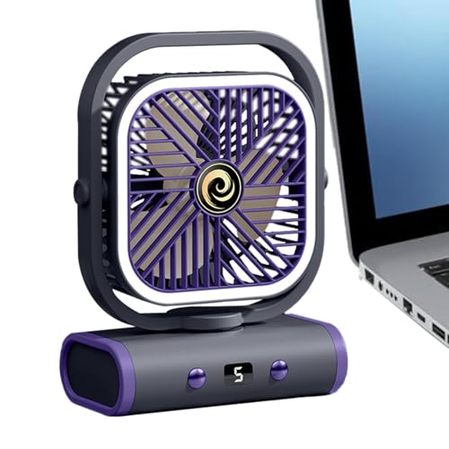 Dtaigou Kleine Leise Tischventilatoren | Kompakter Tischventilator Zur Persönlichen Abkühlung - Tragbares Kühlgerät Batteriebetrieben Mit Nachttischleuchte Und 5 Geschwindigkeitsstufen Für Reisen von Dtaigou