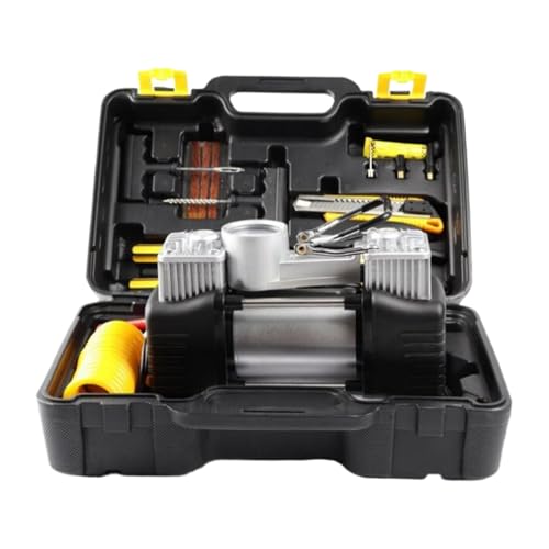 Dtaigou Luftkompressor Koffer - Zubehör Für Aufblasbare Pools - 12V Multifunktion Fahrrad Luftpumpe Für Pannenhilfe Auto LKW Motorrad Unterwegs Camping Haushalt von Dtaigou