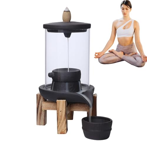 Dtaigou Rückfluss-Räuchergefäß, Räucherwasserfall - Winddichte Abdeckung, dekorativer Weihrauchbrenner - Aromatherapie-Heimdekoration, Keramik-Räucherkegelhalter für das Heimgeschäft Dtaigou Rückfluss-Räuchergefäß, Räucherwasserfall - Winddichte Abdeckung, dekorativer Weihrauchbrenner - Aromatherapie-Heimdekoration, Keramik-Räucherkegelhalter für das Heimgeschäft von Dtaigou
