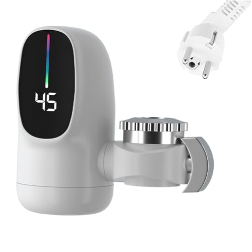 Dtaigou Sofortiger Durchlauferhitzer Wasserhahn | Durchfluss Warmwasserhahn Mit LED Temperaturdisplay,Wasserhahnzubehör für Bad Küche Haushalt von Dtaigou