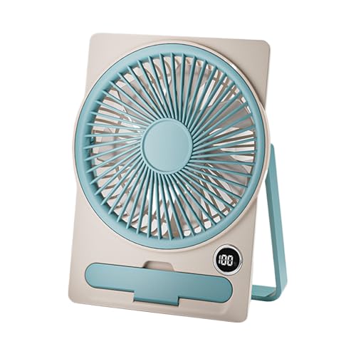 Dtaigou Tischventilator - USB-Aufladbarer Kompaktlüfter - Persönliches USB-Kühlsystem Mit LCD-Digitaldisplay Tragbar Aufhängbar Stehbar Für Küche Büro Schlafzimmer Studentenzimmer von Dtaigou