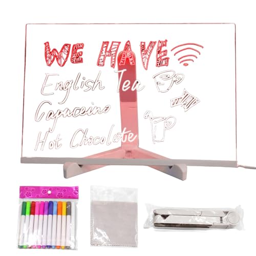 Dtaigou LED-Notiztafel mit 12-Farben-Stift, Acryl-LED-Trockenlöschtafel, für Shop, Café, Bar, Schule von Dtaigou