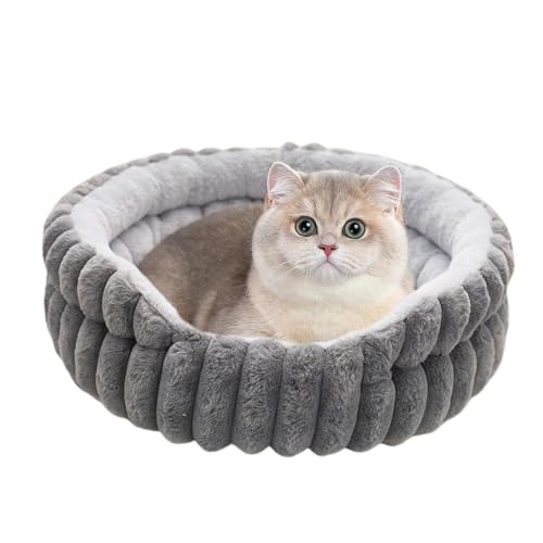 Weiches Runde Katzenhundbett Waschbar, Runde Katzennest -Waschhundbett, Plüsch -Haustier -Vorräte Kissen Anti -Schlupf, Warmes Plüschpolster Für Außenhäuser ImHaus Der Hauszimmer Wohnung Apartment von Dtaigou