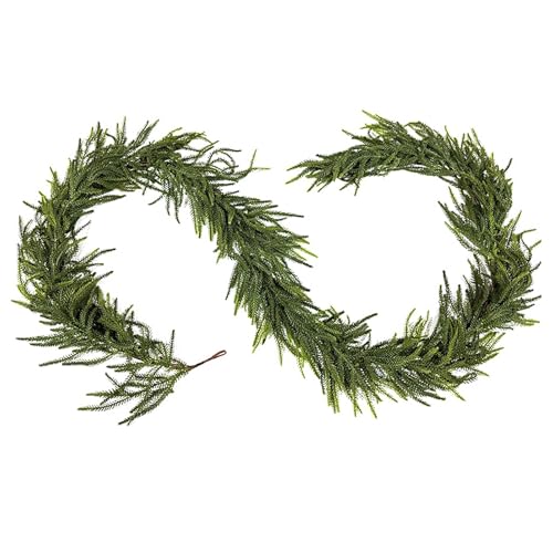 Weihnachten Norfolk Kieferngirlande,Natürliches Weihnachtsgrün,Kieferngirlande Weihnachtsdekoration,Künstliche Norfolk Kieferngirlanden Weihnachtsdekoration von Dtaigou