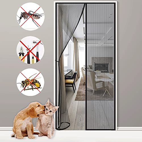 Fliegengitter Magnet Tür, 90x205cm Insektenschutztür,Langlebiger,Kratzfest,StärkereMagnetenFliegenvohangfürBalkontür,KellertürundTerrassentürEinfacherKinderundHaustierzugang Schwarz Fliegengitter Magnet Tür, 90x205cm Insektenschutztür,Langlebiger,Kratzfest,StärkereMagnetenFliegenvohangfürBalkontür,KellertürundTerrassentürEinfacherKinderundHaustierzugang Schwarz von DteDty