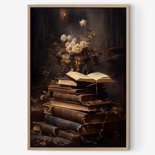 Dthllay Dark Academia Poster, Vintage, stimmungsvolle Leinwand, Wandkunst, Vintage, Halloween, Weihnachten, Poster, Hexenzauber, Halloween-Bilder, dunkle Akademie-Bücher, Wandkunst für Wohnzimmer, von Dthllay