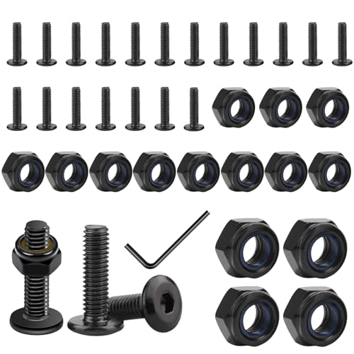 Dtoterul M6x16mm Schrauben, 20 Stk Linsenkopfschrauben, 20Stk Sechskantmuttern, Flachkopfschrauben m6 Schwarz, Schrauben Muttern Sortiment Set, Selbstsichernde Muttern, Mit Sechskantschlüssel Dtoterul M6x16mm Schrauben, 20 Stk Linsenkopfschrauben, 20Stk Sechskantmuttern, Flachkopfschrauben m6 Schwarz, Schrauben Muttern Sortiment Set, Selbstsichernde Muttern, Mit Sechskantschlüssel von Dtoterul